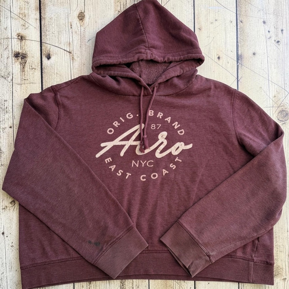 Aeropostale Hoodie Graphic Logo Purple Womens XXL Pullover Sweatshirt